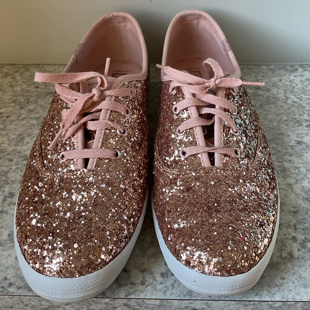 Keds Rose Gold Glitter Sneakers - Picture 1 of 4
